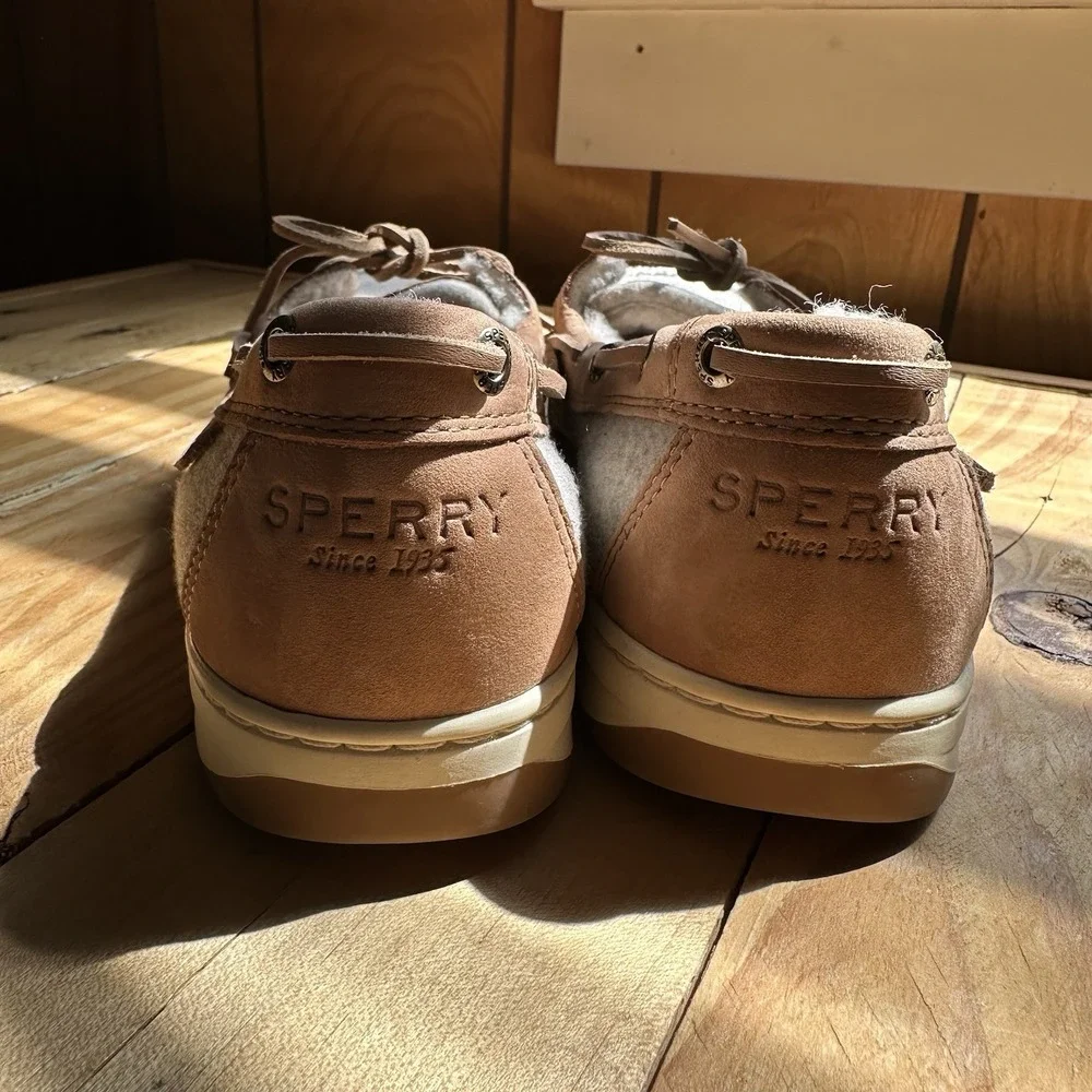 NEW SPERRY Angelfish 1 Eye Boat Shoe Women's Size US 8.5 Gray Grey Brown Cozy